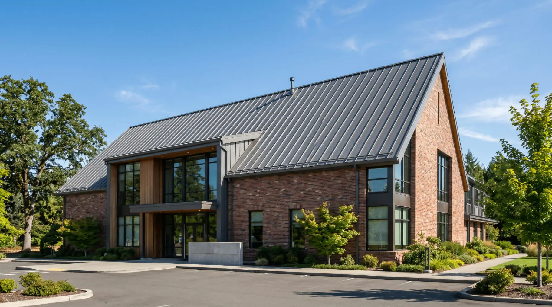 Commercial: Standing-seam metal roofing